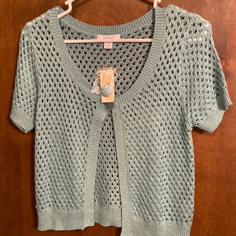 Dress barn, size medium, knitted, green sweater, NWT
